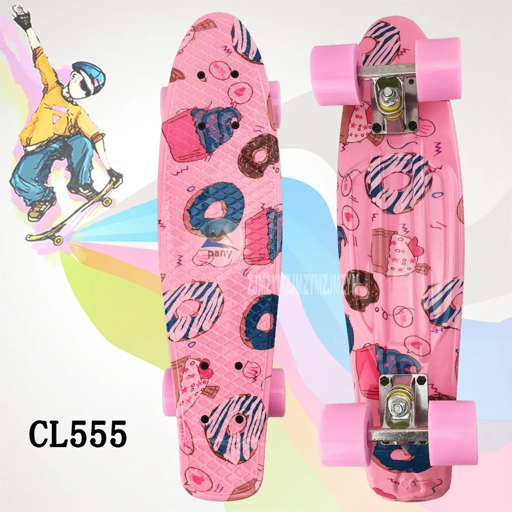 

Colorful Graphic Printed 22 inch Cruiser Skateboard Mini Plastic Skate Board Retro Longboard Outdoor Adult/Children Scooter