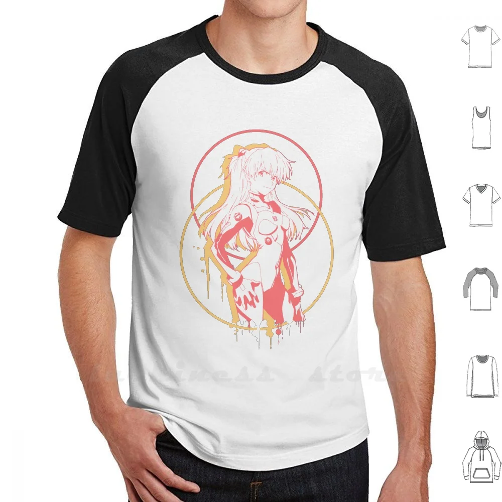 Asuka Splatter Art T Shirt Cotton 6Xl Asuka Langley Soryuu Eva Evangelion Anime Waifu