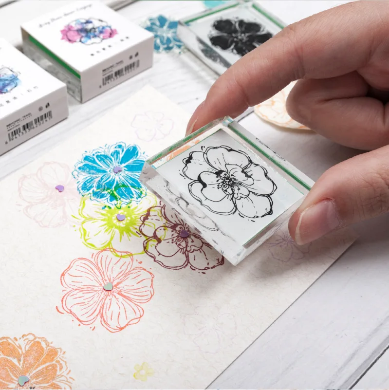 Красивые цветы очистить резиновый штамп DIY акриловые резиновые штампы для stationery