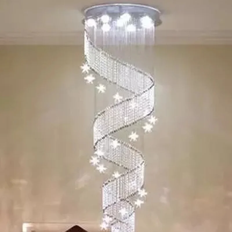 売却 現代スパイラルK9クリスタルledシーリングライト大階段屋内GU10LEDロング階段天井照明器具