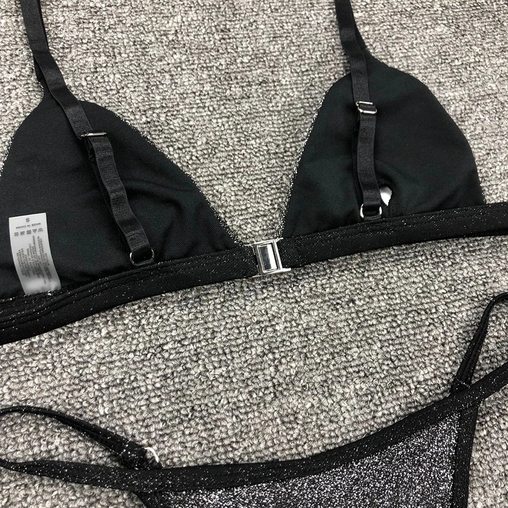 

2021 Black Bikini Set Sexy Push Up Swimwear For Women Swimsuit Beachwear Thong Bathing Suit Brazilian Swimming Summer Beach Wear