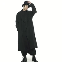 mens windbreaker coat autumn winter new style add thick fashion popularity in long recreational loose large size coat