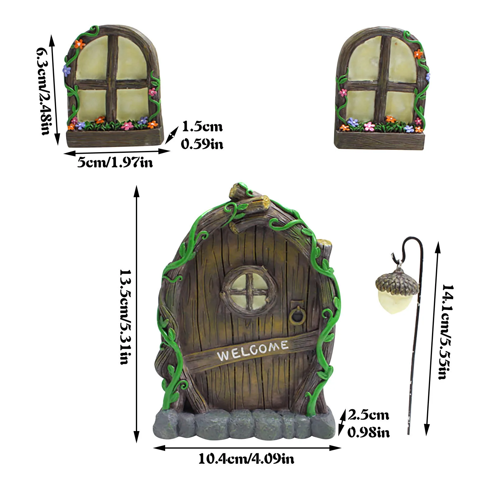 

Glow Sculpture For Doors And Windows In The Courtyard Garden Trees Noctilucent Door Sculpture Garden Figurines Miniatures Decor
