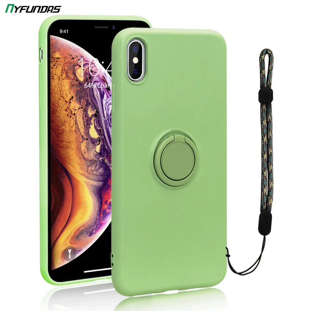 Кольцевой чехол подставка для iPhone XR X XS Max 8 Plus 7 6 6S 11 Pro XSMax с держателем ремешка