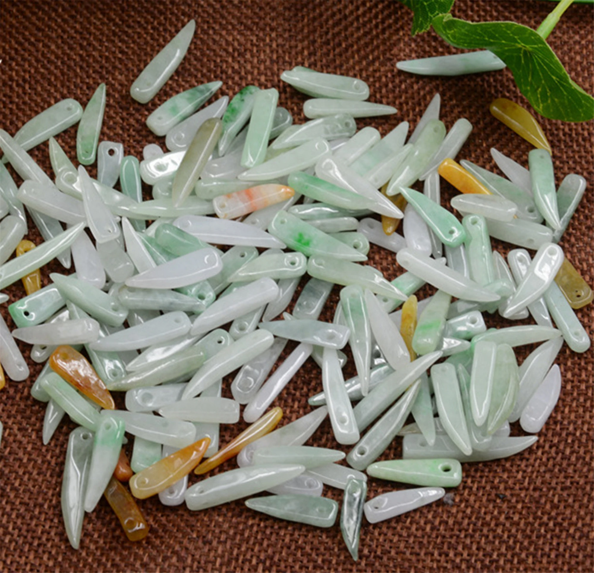 10 шт./партия 5*16 мм класс стекло нефрит форма Чили камень ледяной Бирма бусина