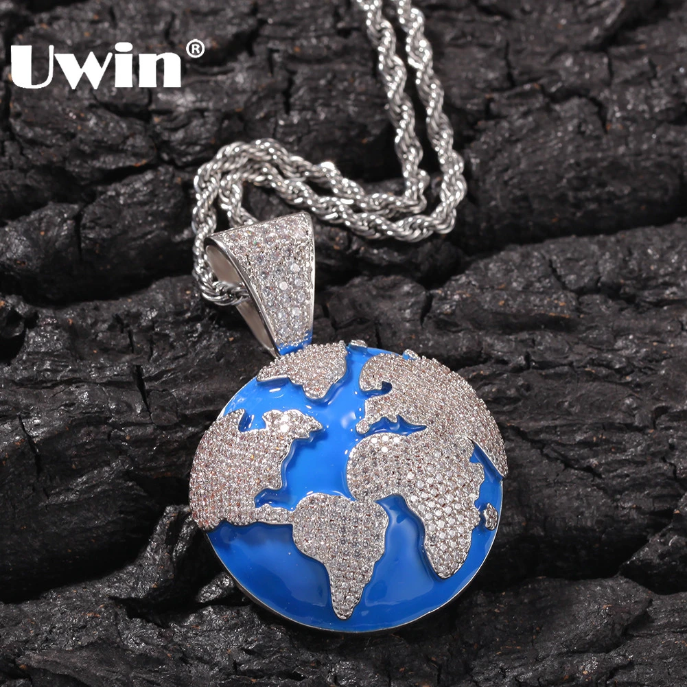 UWIN Прямая поставка новый стиль подвеска в виде земли ожерелья для мужчин золотой
