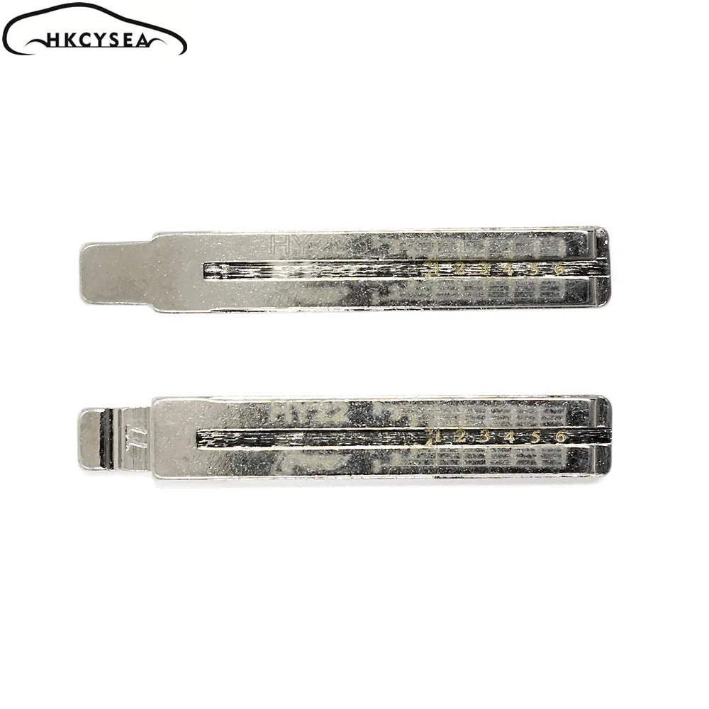 HKCYSEA NO. 77 Выгравированная линия Lishi 2 в 1 Пустая шкала режа зубьев Uncut Key Blade # HY22 Для