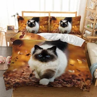 3d cute cat bedding sets cartoon animals duvet cover queen king size high quality pug comforter bed set for kids