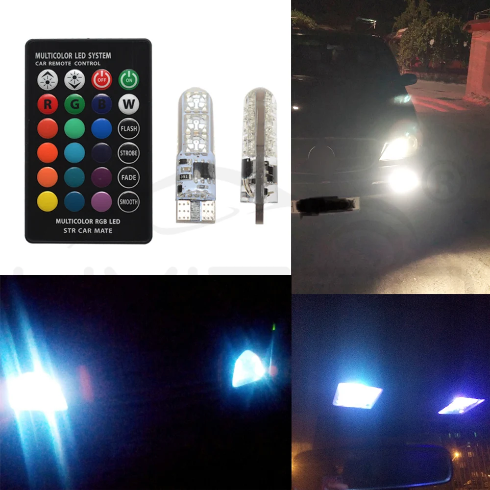 2X T10 силикагель RGB w5w светодиодный с пультом дистанционного управления RGBW 501 194 168