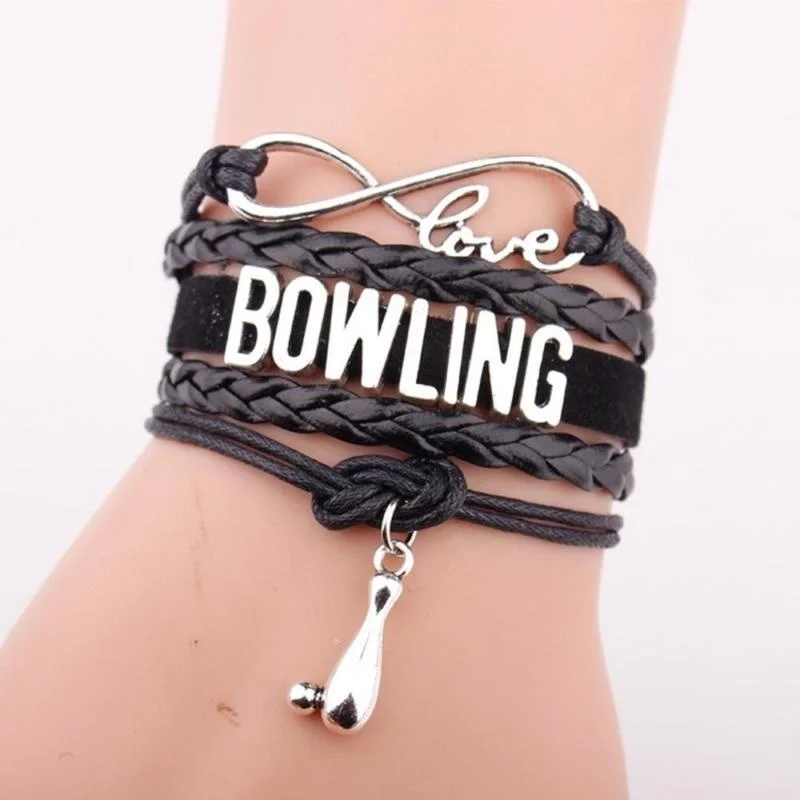 Браслет Боулинг многоплетенный плетеный кожаный браслет унисекс модный с
