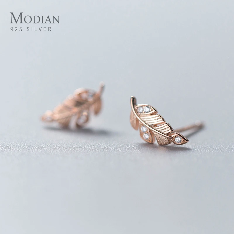 Modian новые изысканные серьги гвоздики с листьями дерева для девушек женщин