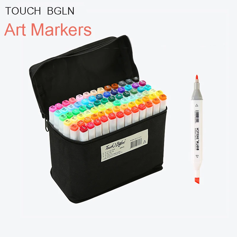 Markers brush Pen Set authentic student double-headed beginner 30/40/60/80 colors oil alcohol painting marker art supplies