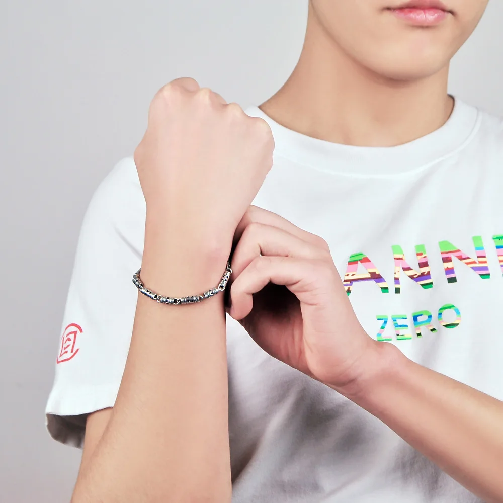 Fashion Retro Men's Silver Bracelet New 925 Sterling Lucky Charm Cuff Bracelets Bangles Jewelry | Украшения и аксессуары