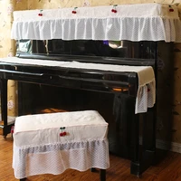 piano cover modern lace dust proof piano cover stool seat cover home decoration full set of cotton hemp piano dust cover
