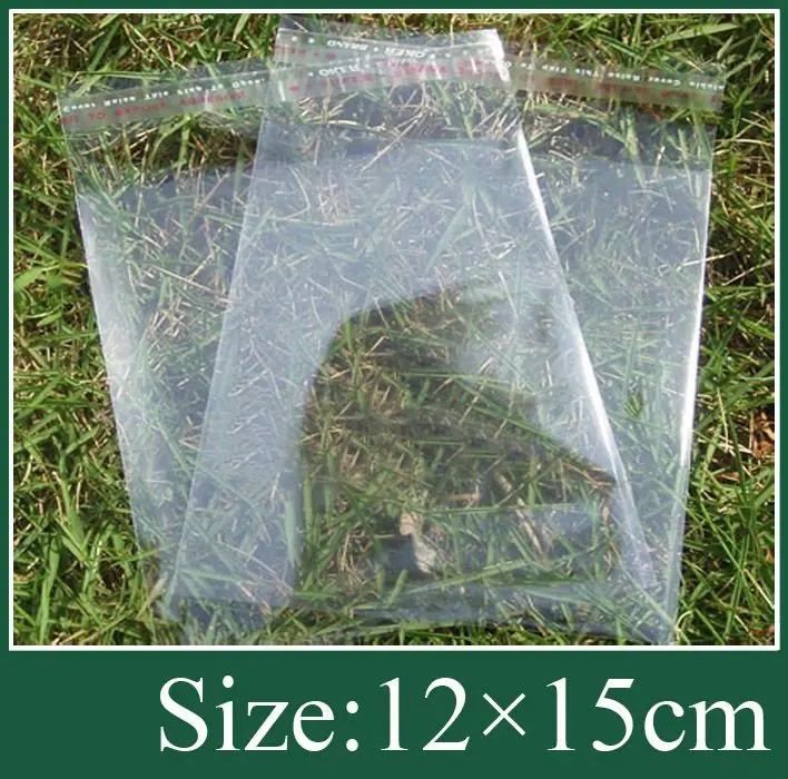 

500x clear Self Adhesive Seal Plastic Bag 12X15cm opp bag /poly bag 500pcs/lot