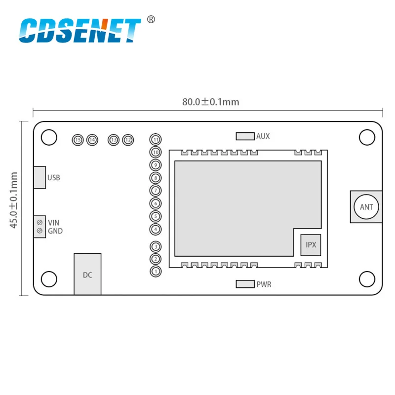 SX1262 LoRa Test Board Kits Wireless Serial Port Module E22-230TBH-01 USB Development Board Rf Module for E22-230T30S CE CDSENET