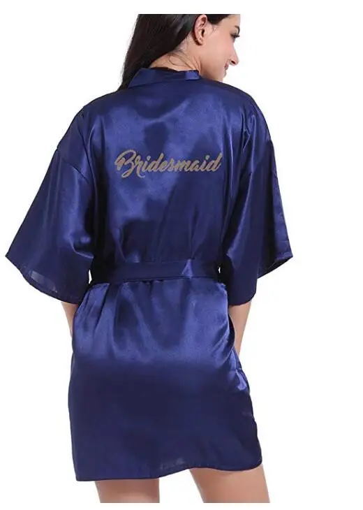 Темно синий халат золотистого цвета кимоно для письма свадебные вечерние платья