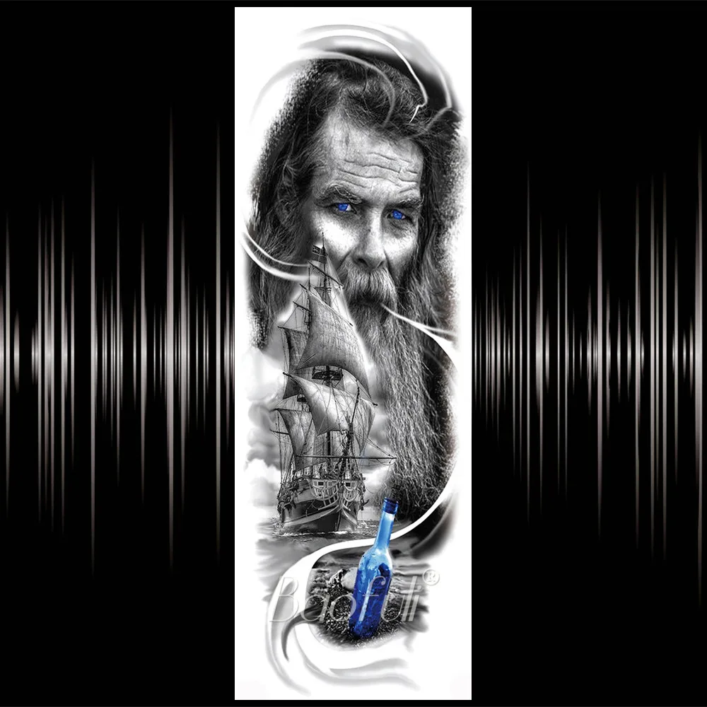 3D Временные татуировки на руку войны богов реалистичные волка рыцаря воина для