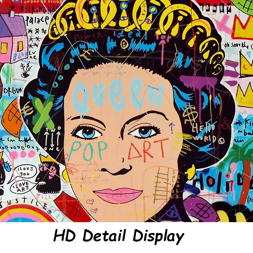 Граффити с принтом &quotпоп арт&quot боксеры портрет королевы плакат картина принт на