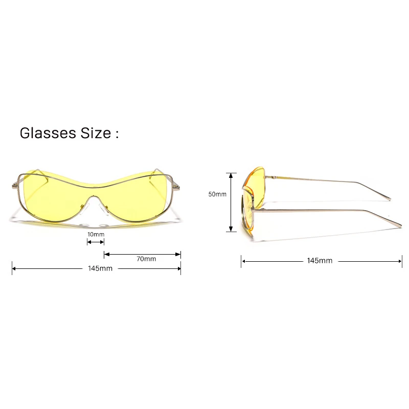 

2021 Fashion Frameless Brand Designer Arc Sunglasses Ladies Men Retro Gradient Color Ladies Sunglasses UV400