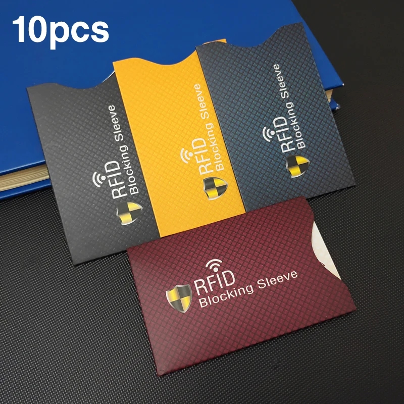 10pcs thickened coated paper credit card holder rfid blocking sleeve anti theft protector bank card cover aluminum foil id case free global shipping
