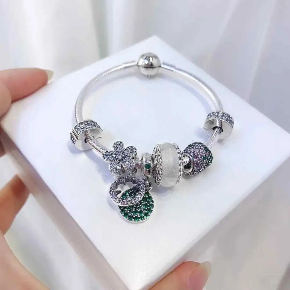 Высокое качество магазин 1:1 100% 925 чистого белого серебра эмалированный цветок