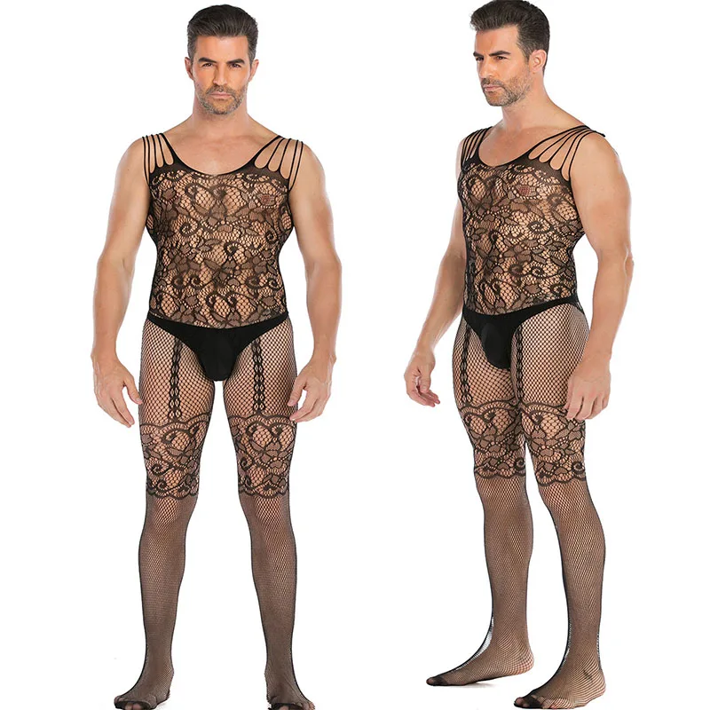 Мужские чулки Экзотическая одежда сексуальные колготки боди с открытой