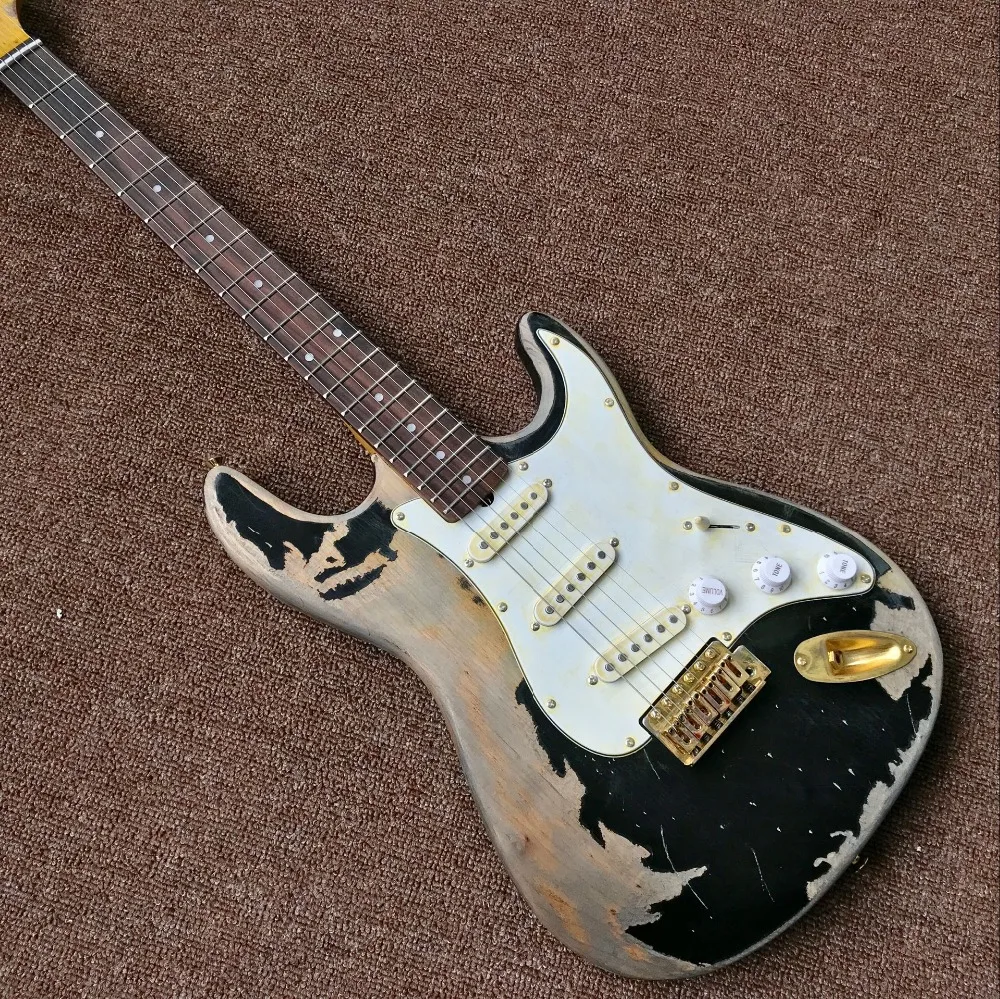

New standard custom retro relics by hands gitaar,handmade 6 stings electric guitar,Rosewood fingerboard guitarra