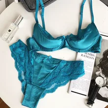 FAKUNTN – ensemble de lingerie Sexy en dentelle pour femmes, soutien gorge ultra fin à gros seins et petites dames françaises  (2)