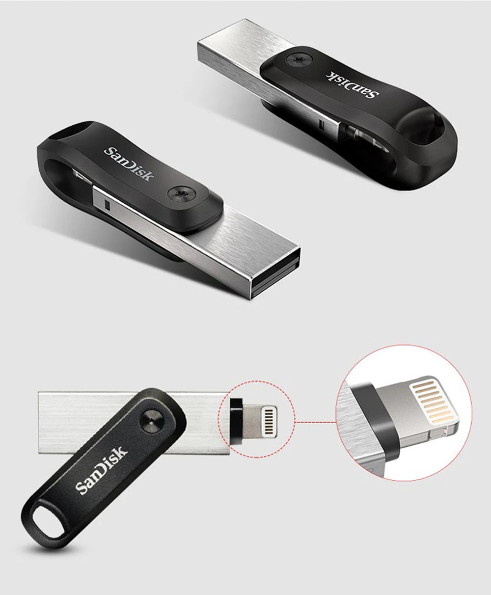 Флеш-накопитель sandisk iXpand 128GB 256GB USB3.0 OTG палка диск на ключе памяти для телефона для iPhone iPad iPod Memory Stick