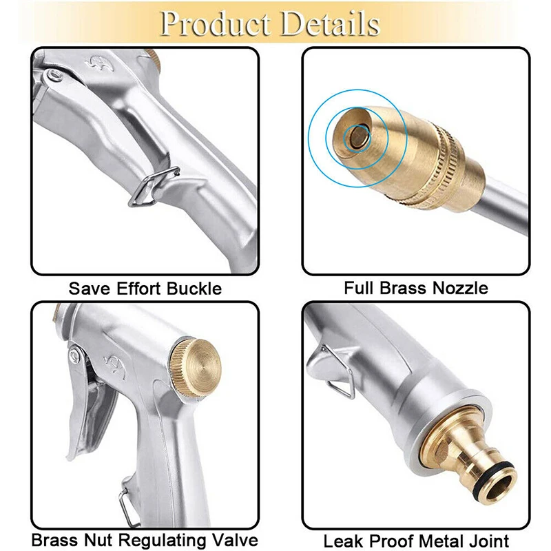 

High-pressure Water Gun Spray For Cleaning Car Wash Machine Portable Garden Watering Hose Nozzle Sprinkler Outdoor Tools Home