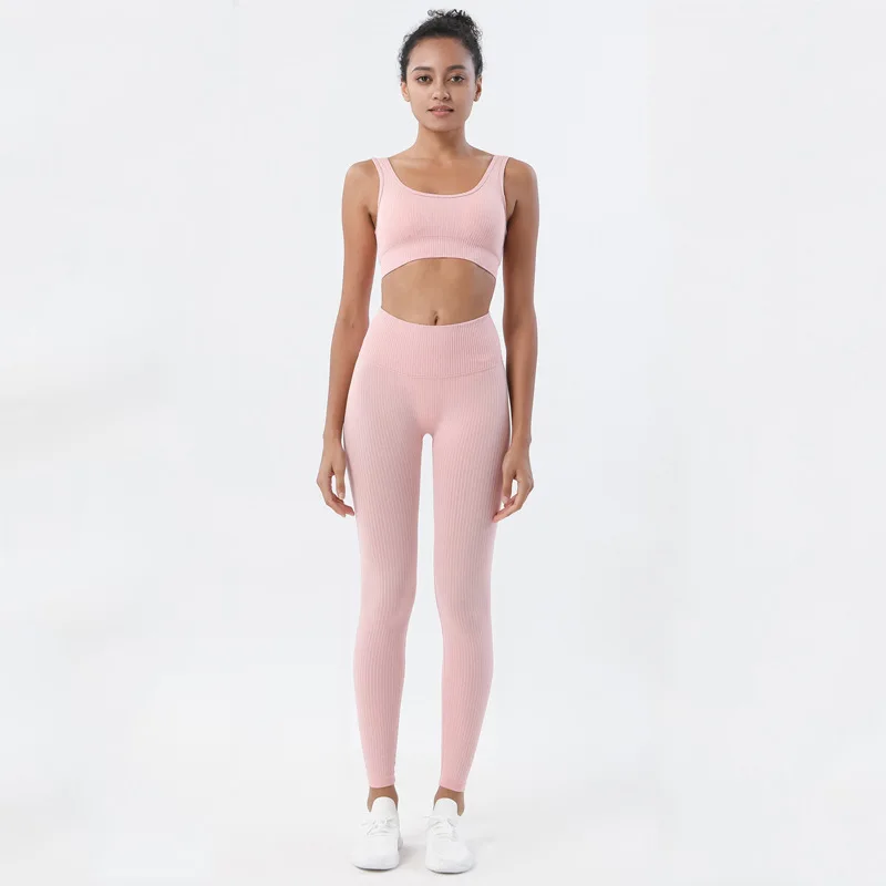 

Women's Sportswear Yoga Set Tracksuit Running Clothing Shirt Sports Pants Gym Seamless Legging For Fitness Crop Top Yoga Suit