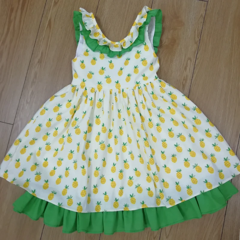Flofallzique 2020 Petal Collar Summer Cotton Vintage Floral Cute Toddler Girls Dress for Party Casual Outdoors 1-8Y | Детская одежда и