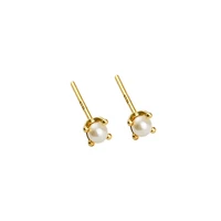 2020 korean new simple geometry earrings fashion temperament sweet pearl earrings female 925 sterling silver jewelry
