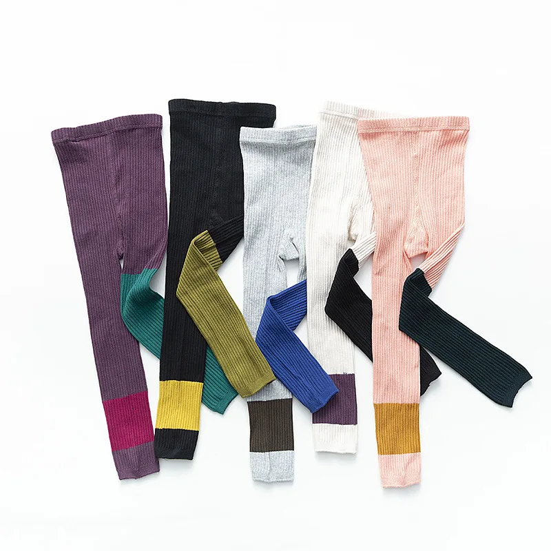 Весенние новые детские колготки корейские леггинсы для девочек 1 7 лет с двойными