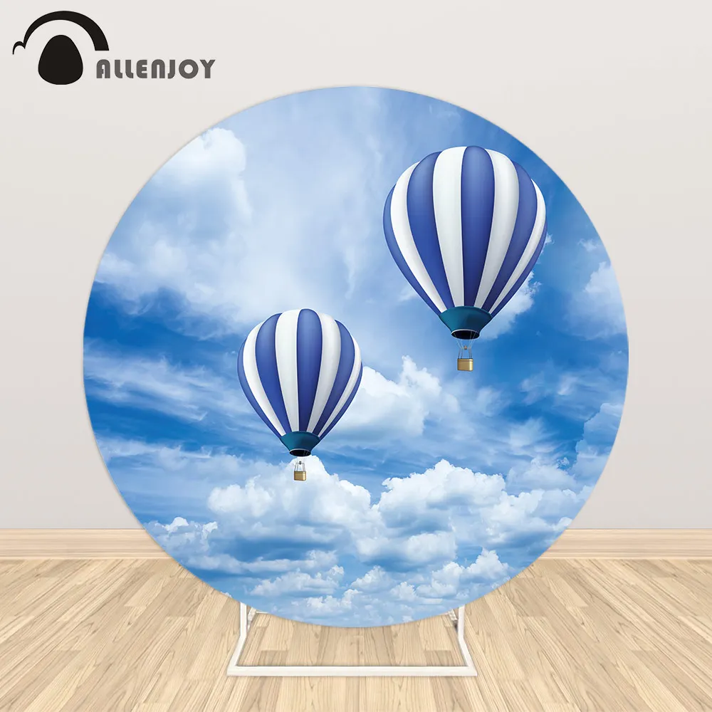 

Allenjoy круглый фон для фотосъемки с воздушным шаром, облаком, детским ливнем, для дня рождения, вечеринок, круг, фон на заказ, Фотофон
