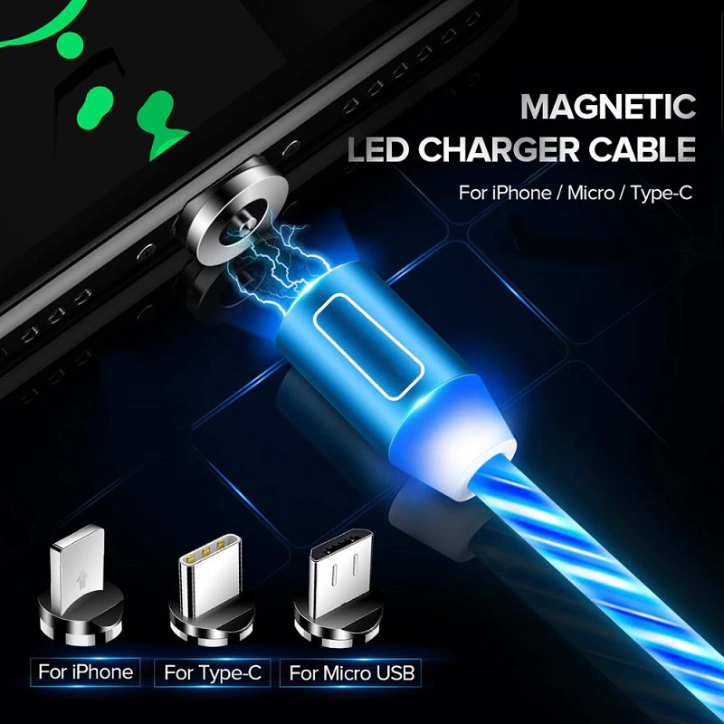 BaySerry быстрая Беспроводная зарядка Магнитная Тип C Micro USB зарядный кабель для iPhone