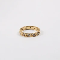 high end pvd gold finish rhombus zirconia pave stainless steel rings drop shipping