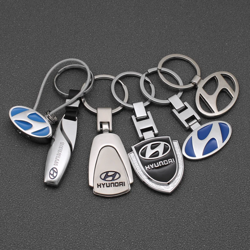 

Car Braided Leather Keychain Keyring 3D Metal Alloy Car Badge Key Chain For Hyundai Elantra Sonata i10 Tucson Genesis IONIQ IX25