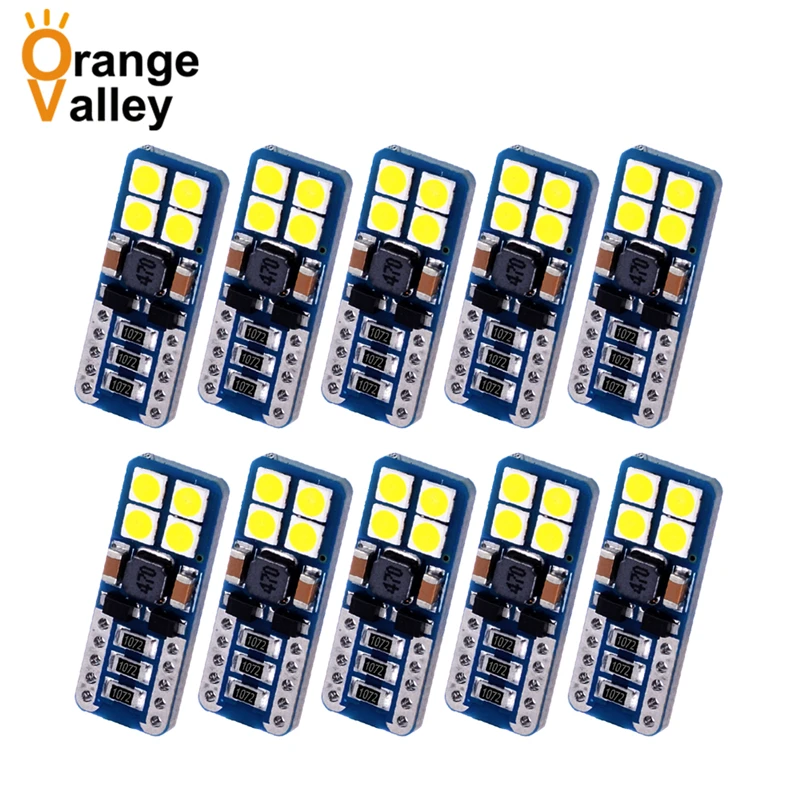 

10 шт. постоянный ток T10 светодиодный 194 501 W5W 8 SMD 3030 Canbus Error Free Автомобиль автомобильные Габаритные фонари внутреннего освещения