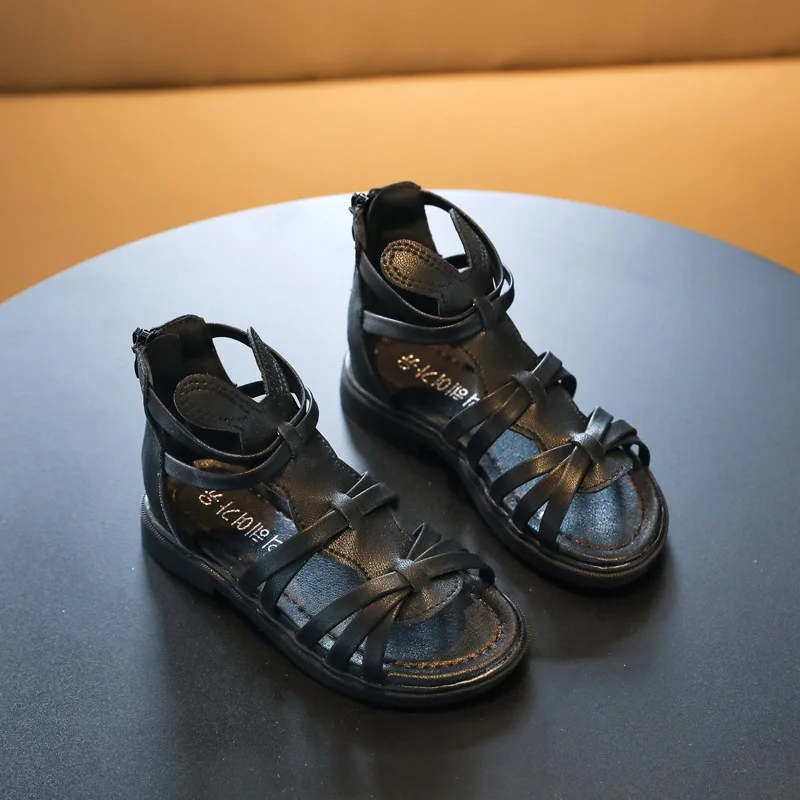 

3-12 Princess Gladiator Children'S Shoes 2021 Beautiful Sandals Kids Summer Shoes For Little Girl Beach Leather Sandals Female