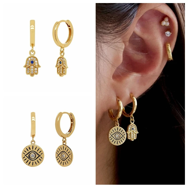 

Женские серьги-кольца из серебра 925 пробы, с цирконом