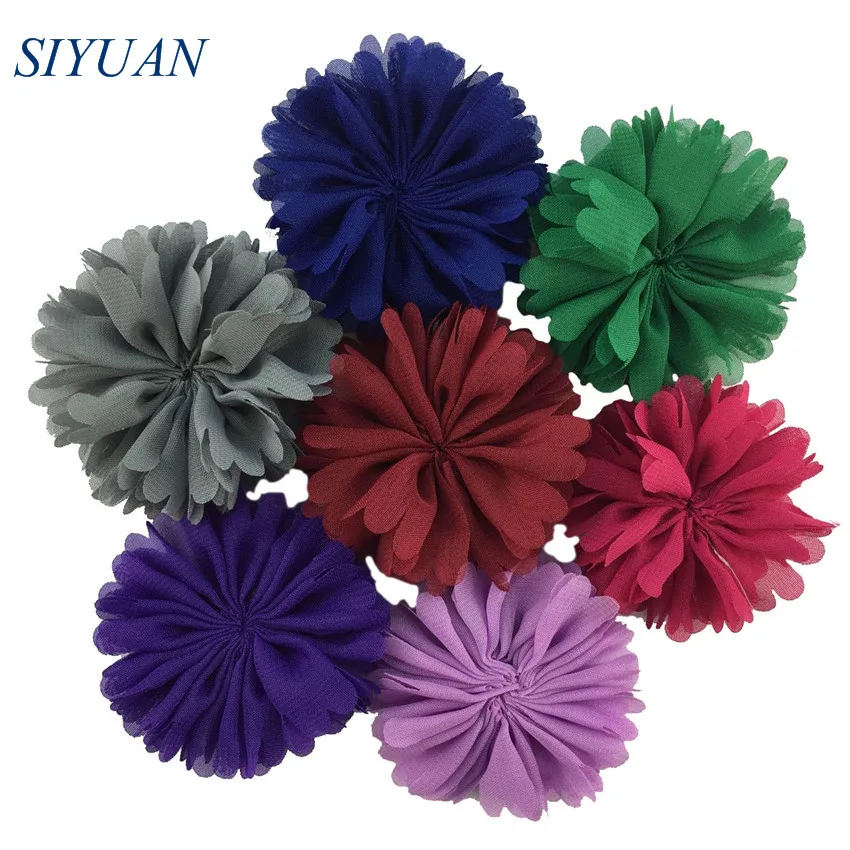 10 шт./лот 6 см маленькие шифоновые цветы балерины с заколкой для волос сделай сам