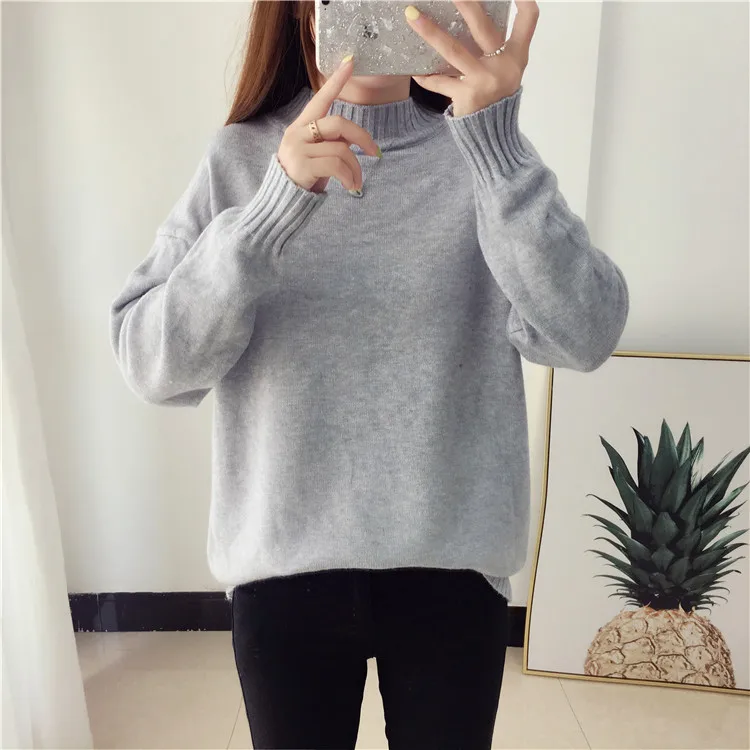 Autumn Winter Women Sweaters Knitting Pullovers Top 2019 Fashion Female Casual Soild Warm Knitted Sweater Woman Jumper | Женская одежда