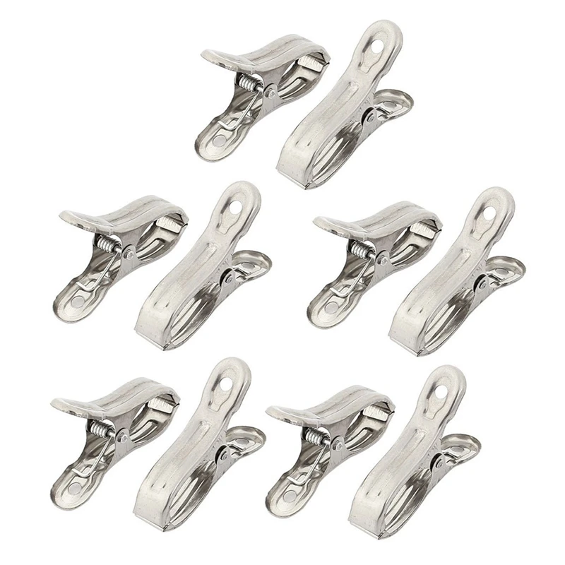 

New 10pcs Stainless Steel Laundry Clothespins Wall Pins Pins