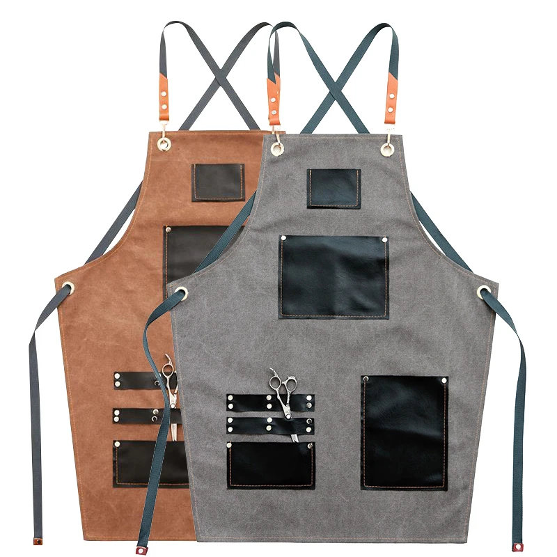 

Парикмахерский брезентовый передник с инструментом, Карманный Фартук для уборки дома, Женский фартук для выпечки, кухонные аксессуары, фар...