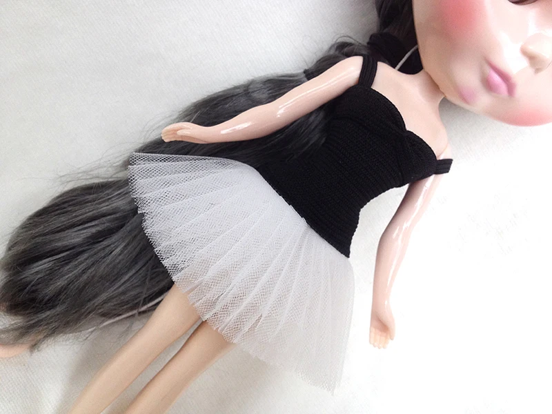 Кукла Blyth одежда черно-белое балетное платье для Барби, ob24, azone, Blyth bubble юбка кукла 1/6 Аксессуары Одежда