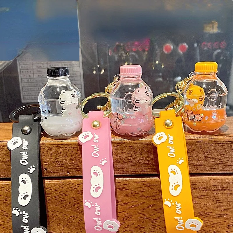 Креативное кольцо для ключей с имитацией тигра в масле роскошное подвеска со