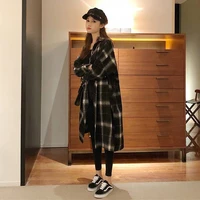 plaid shirt womens 2020 spring and autumn leisure loose long sleeve mid length over the knee sun protection top coat