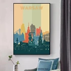 Городской пейзаж, холст, настенная живопись, плакат и принты, варшва, минималистичные постеры для путешествий для гостиной, украшение для дома